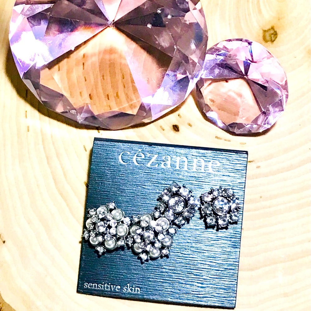 Set 2 pair Cezanne rhinestone crystal earrings